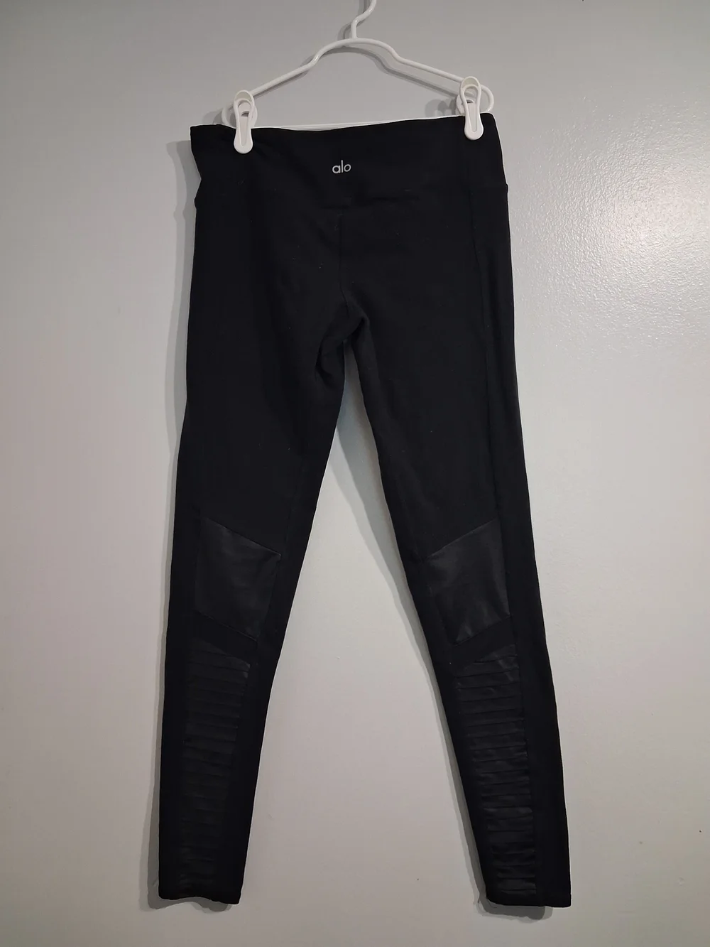 ALO Yoga Black Moto-Style Panel Leggings Size M